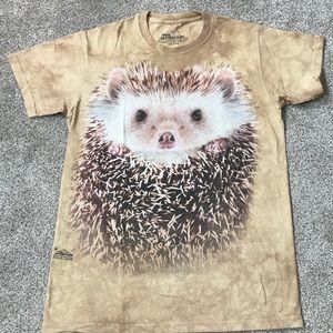 THE MOUNTAIN Beige HEDGE HOG Rain Dyed T-SHIRT Tee